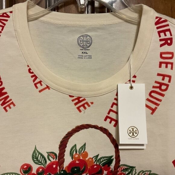 NWT TORY BURCH FRUIT COTTON WOMAN T-shirts SIZE US XXL NEW WITH TAG - Picture 8 of 15